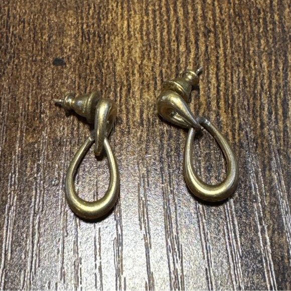 Monet Jewelry - Vintage MONET Stamped Gold Tone Small Dangle Earrings